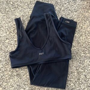 SET Active Navy Blue Sports Bra and Leggings Set